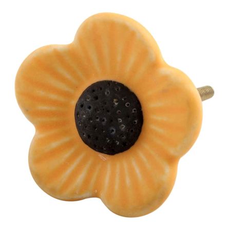 Mustard Daffodils Ceramic Drawer Knob